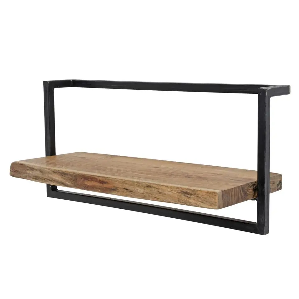 Wandplank Edge 65x25x30cm - Acaciahout & Metaal