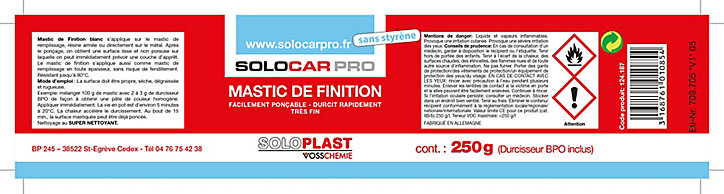 Mastic de finition 250 g coloris blanc