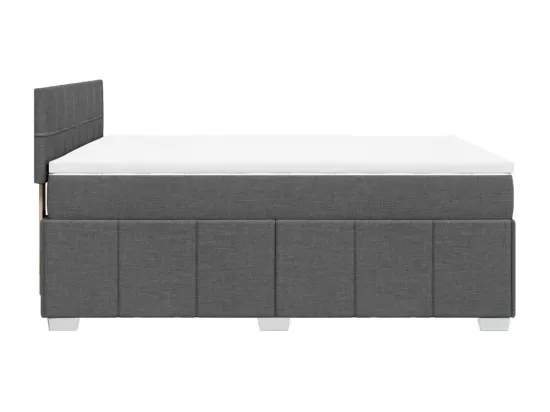 Sommier à lattes de lit avec matelas Gris foncé 140x190cm Tissu