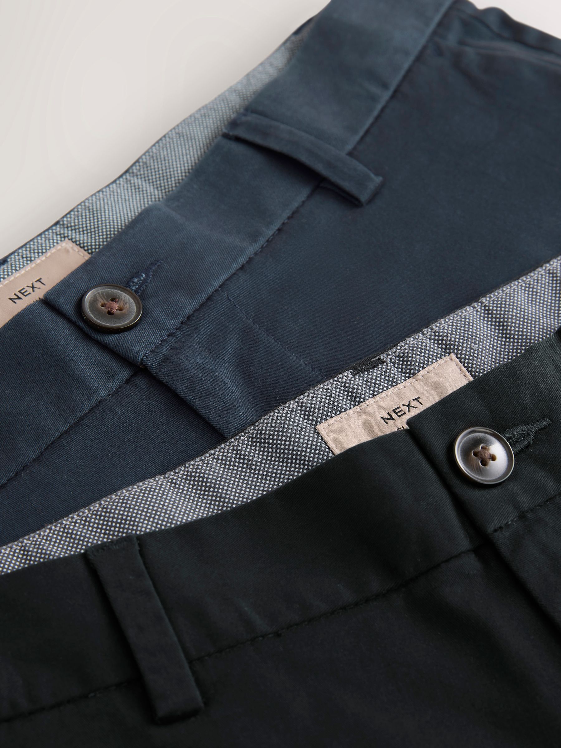 Zwart/marineblauw - Slim Fit - Set van 2 chinoshorts met stretch