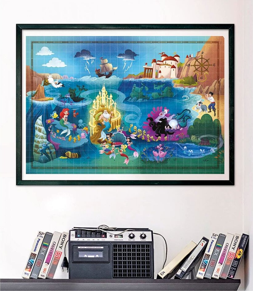 Disney Puslespil - Den Lille Havfrue - Story Maps - Clementoni - 1000 Brikker