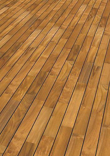 Parquet contrecollé clipsable Pattani S pont de bateau en teck