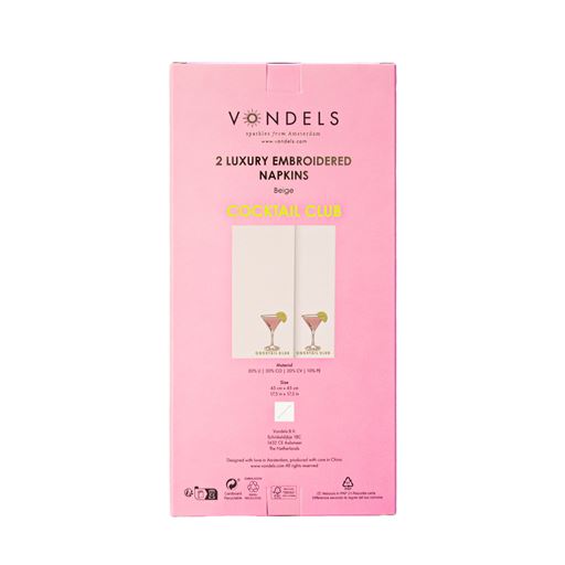 Vondels Broderet 2-pak Serviet, Cocktail Club, 45x45 cm
