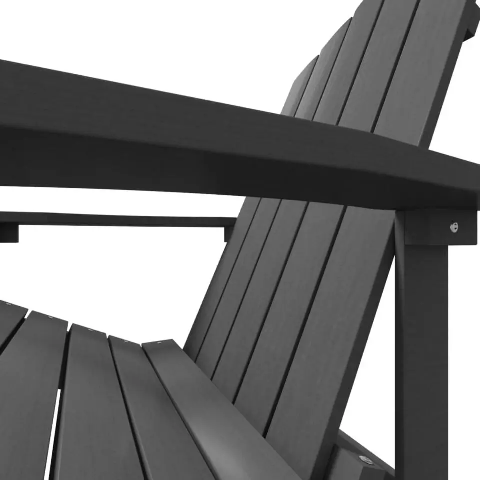 vidaXL - Tuinstoel Adirondack - Antraciet - Polyetheen - Met voetenbank