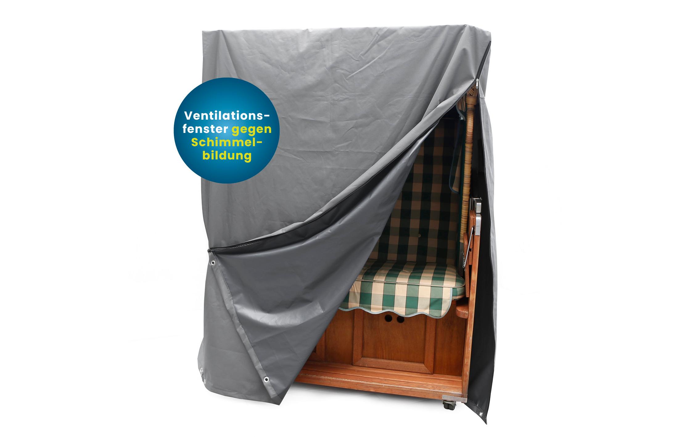 Strandkorbabdeckung gross, 140 x 100 x 165 cm, grauAbdeckhaube, Strandkorb