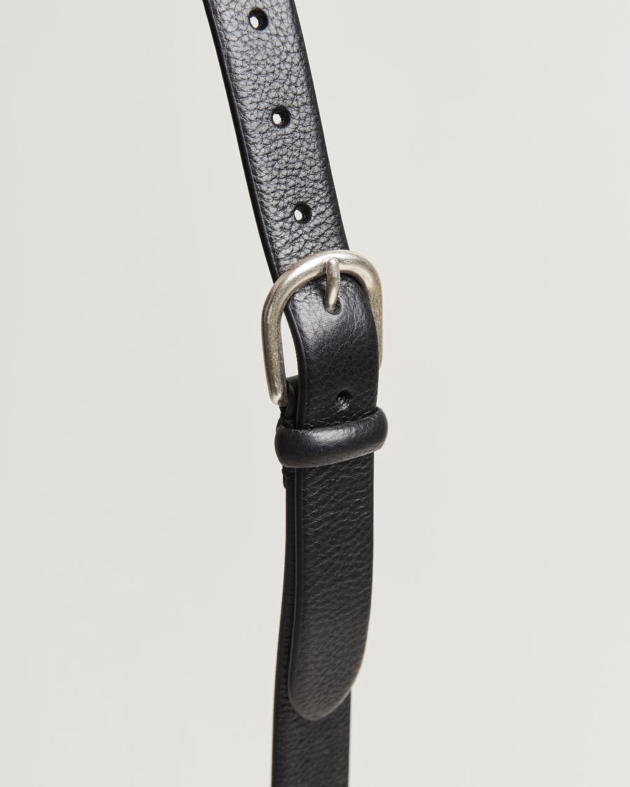 Anderson's Grained Leather Belt 2,5 cm Black