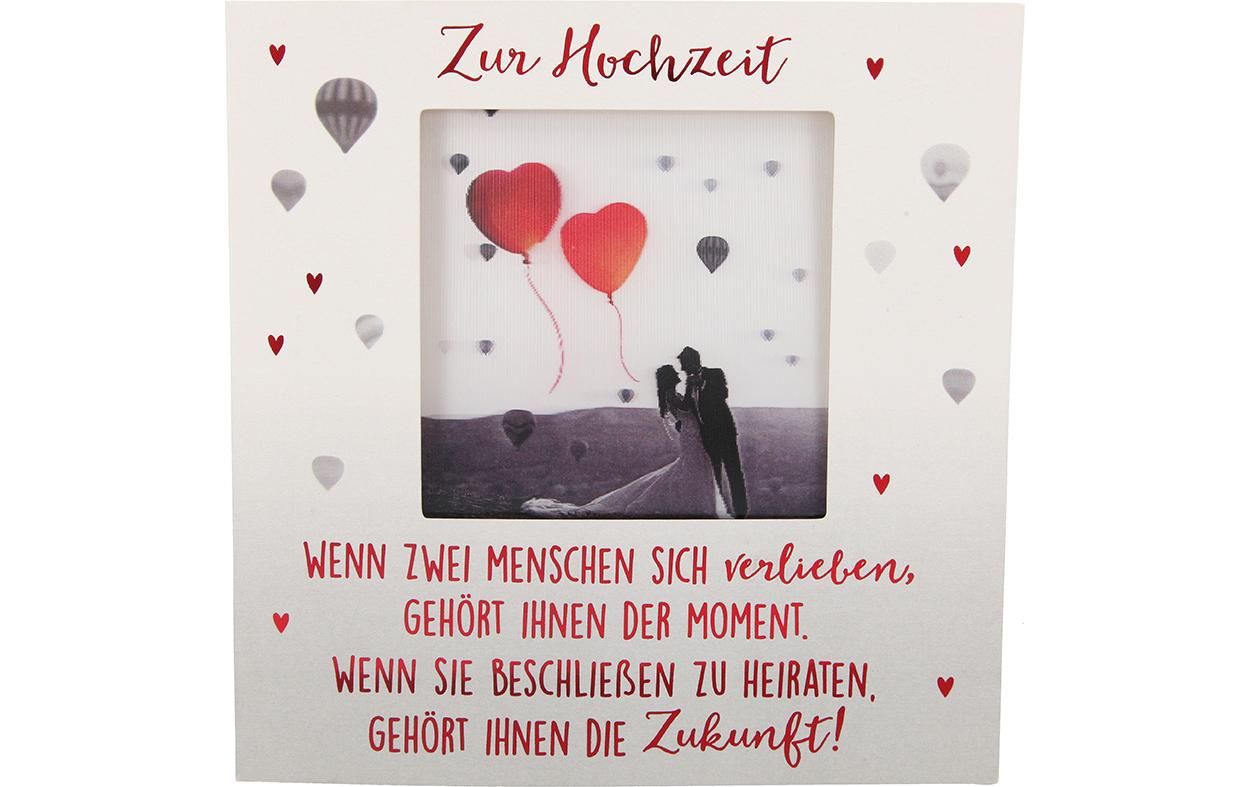 Musikkarte mit Licht Zur Hochzeit, verlieben, heiratenHochzeitskarte mit Musik und Ballon Herz Motiv