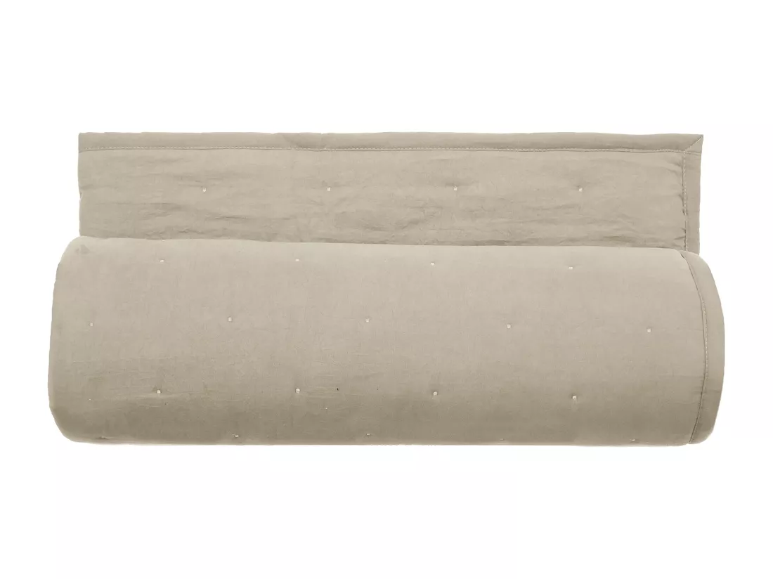 Couvre-lit 180x240 CELESTE velours piquage points brodés Naturel