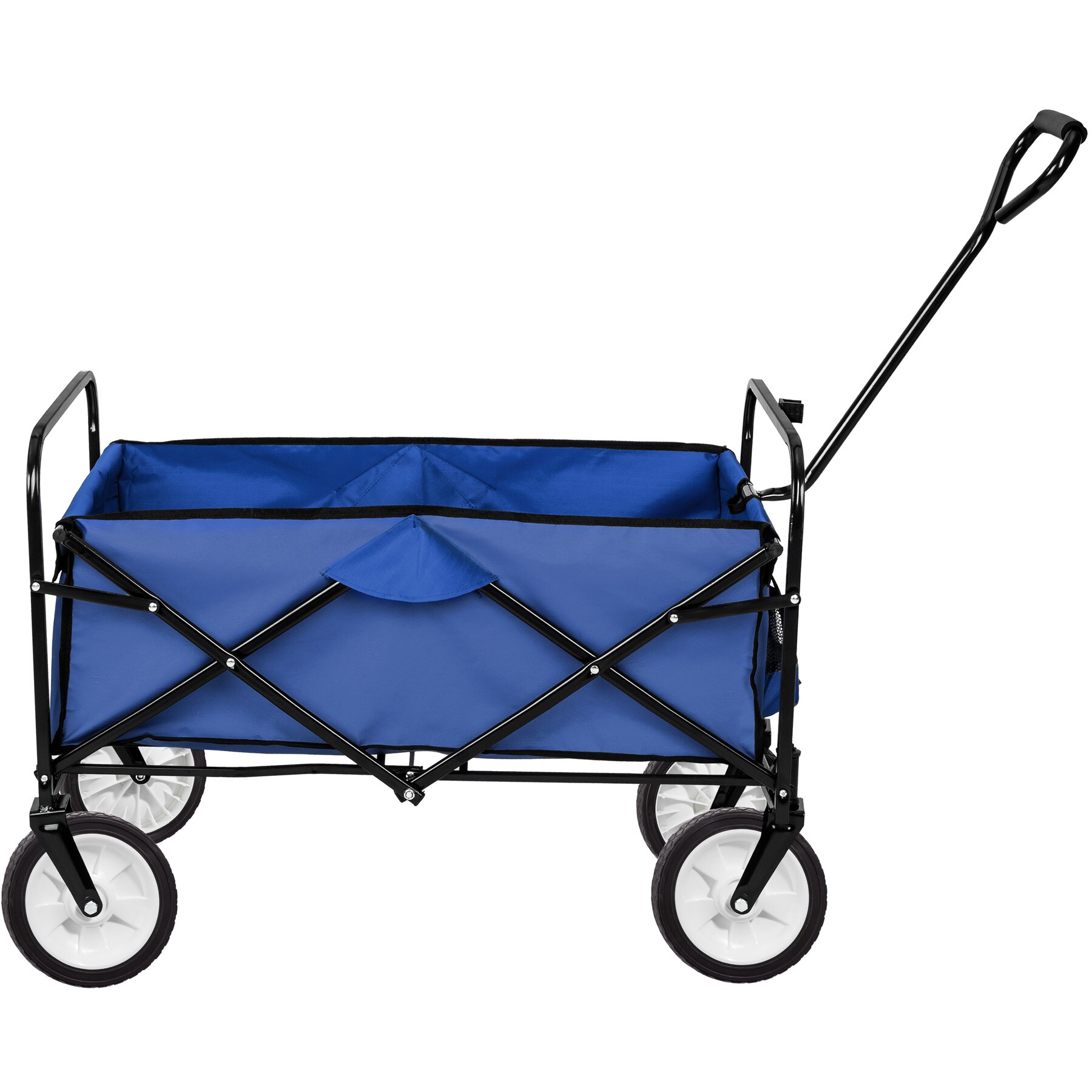 tectake® Bollerwagen, faltbar, abnehmbarer Stoffeinsatz mit 2 Netztaschen, Belastbarkeit 80 kg