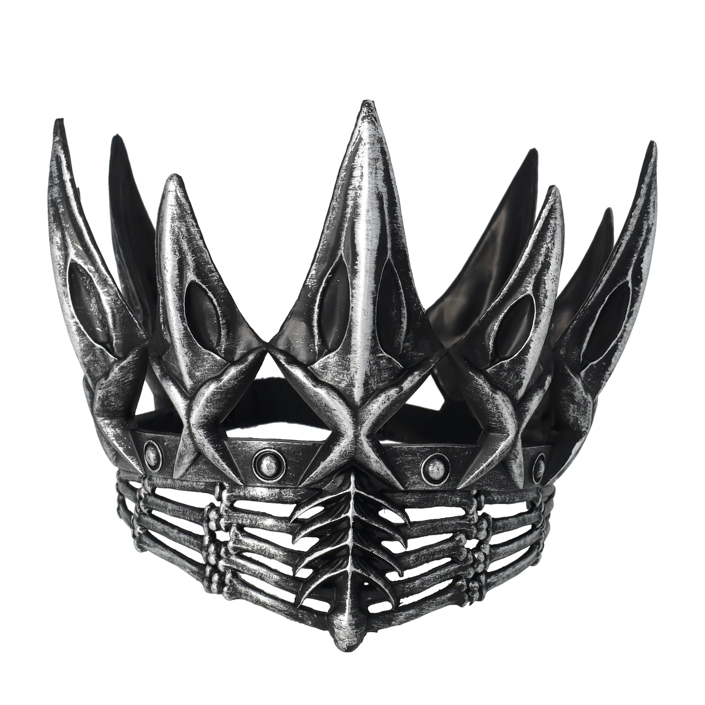Schaumstoff Krone Fasnacht Krähen König Kostüm Zubehör Motto Party Accessoire Halloween Foto Requisite - Silber