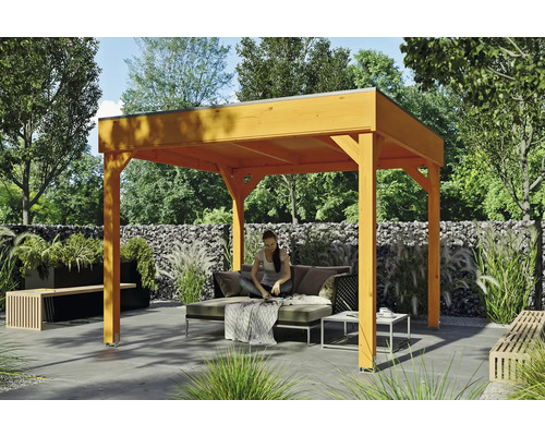 Gazebo SKAN HOLZ Toulouse 302 x 302 cm licht eiken