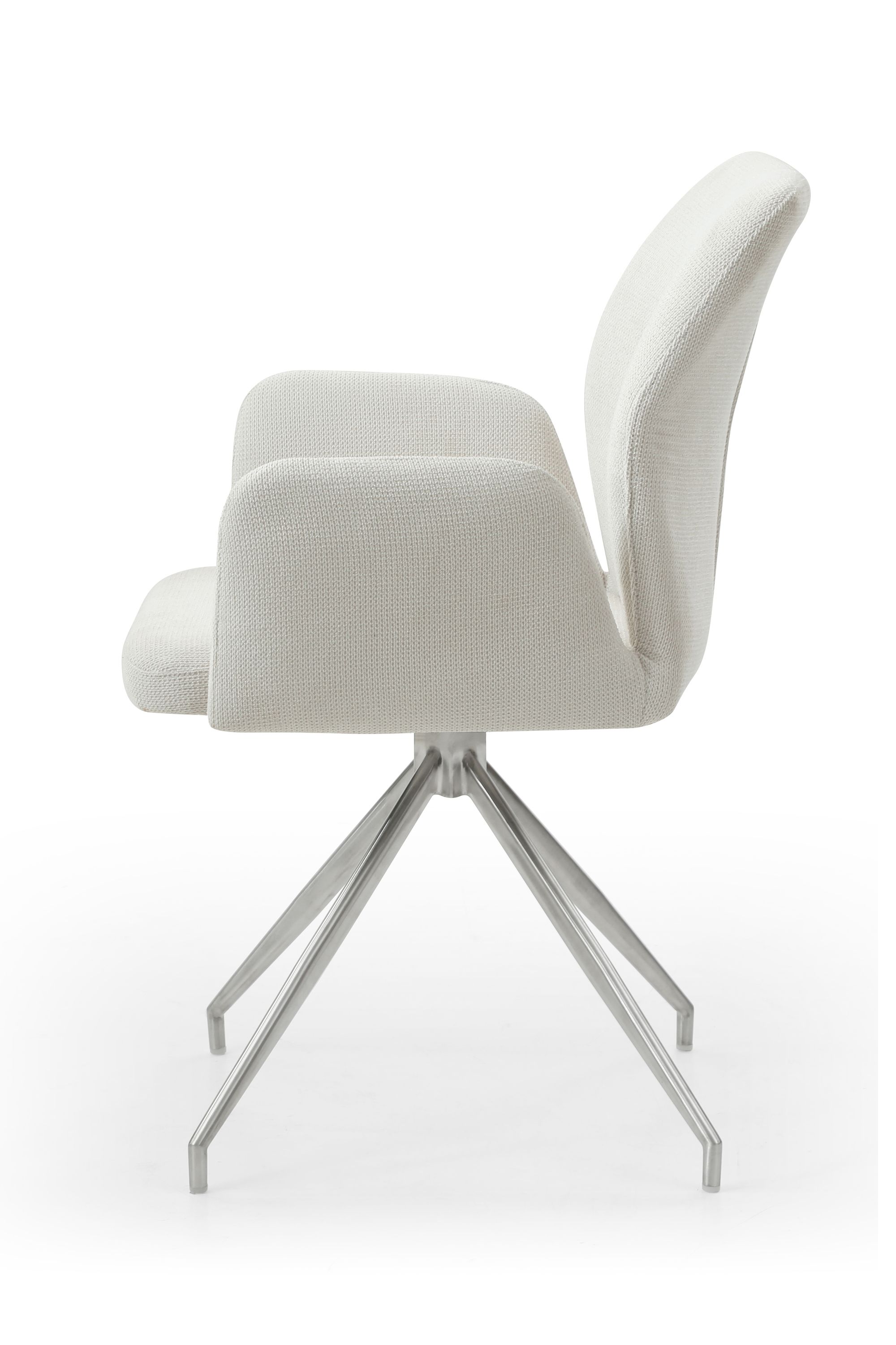 Armlehnstuhl Drehfunktion creme Esszimmerstuhl Polsterstuhl Wohnzimmer Stuhl