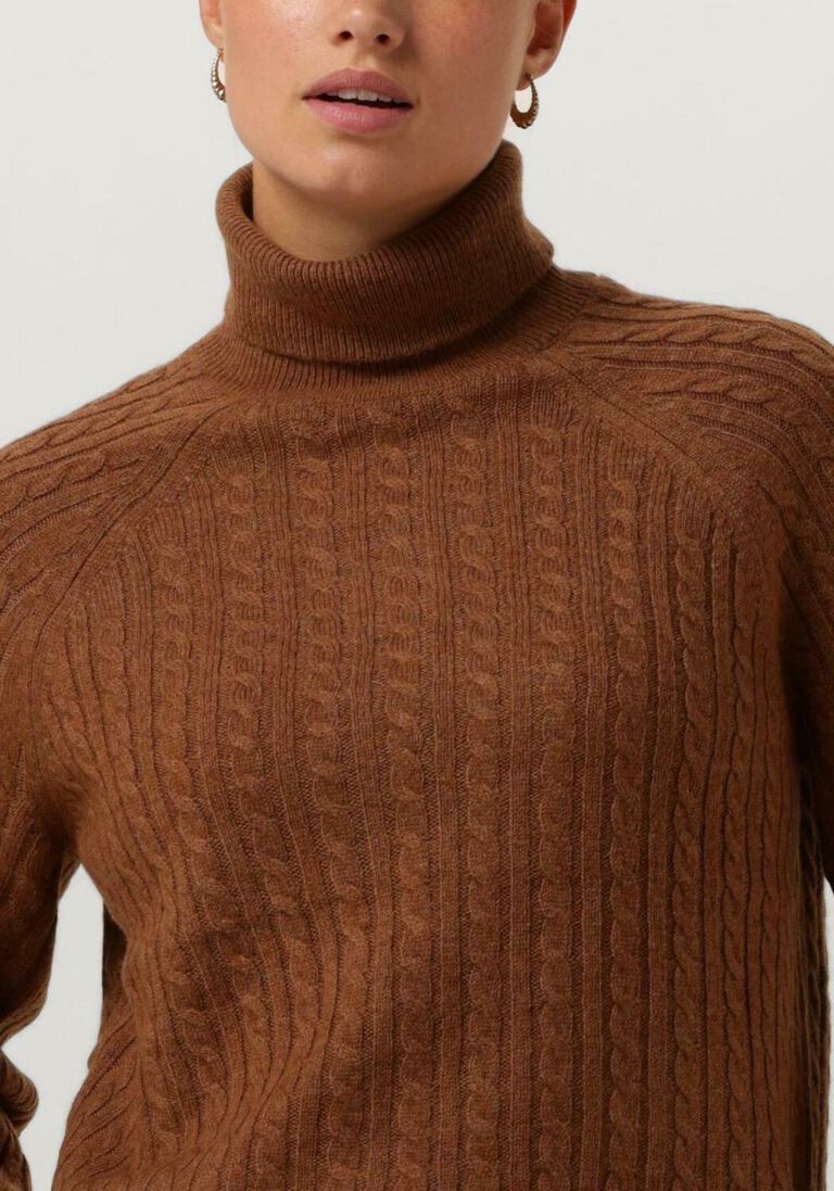TOMMY HILFIGER cognac tommy hilfiger coltrui soft wool ao cable roll-nk swt