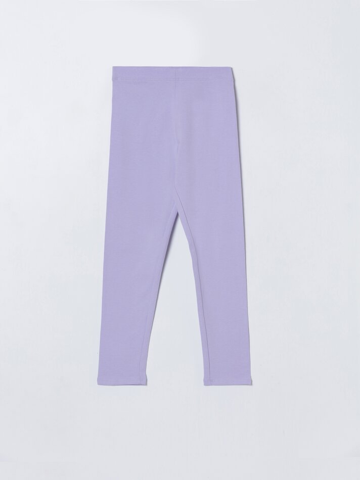 Conjunto de 2 leggings compridas básicas, lisas e estampadas - Lilás