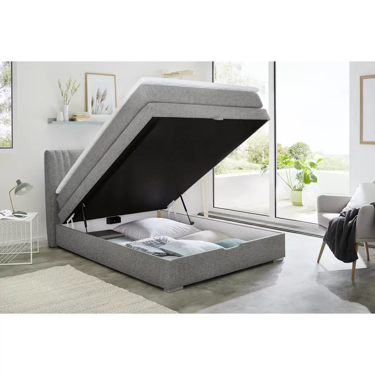 Boxspringbett Alba 140 x 200 Grau