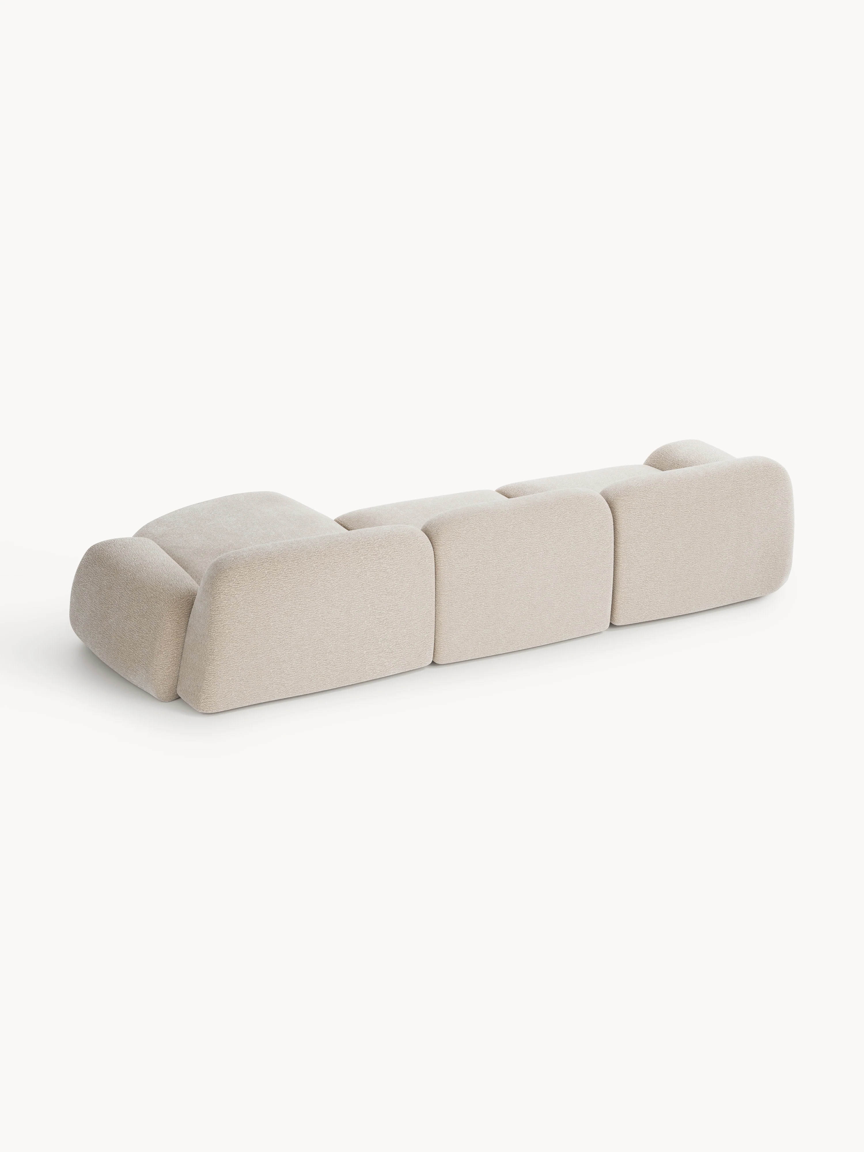 Modulaire teddy-hoekbank Wolke (4-zits)
