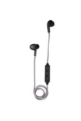 Black chevron braided wireless ear buds