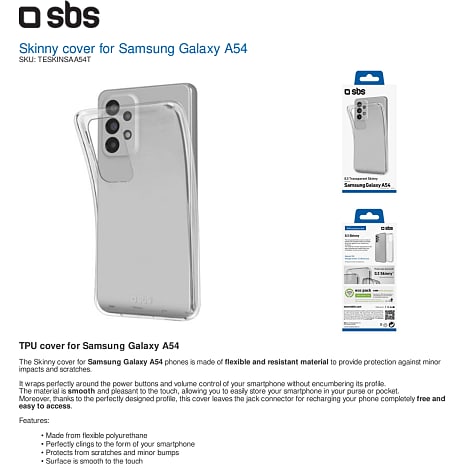 SBS Samsung Galaxy A54 cover - transparent