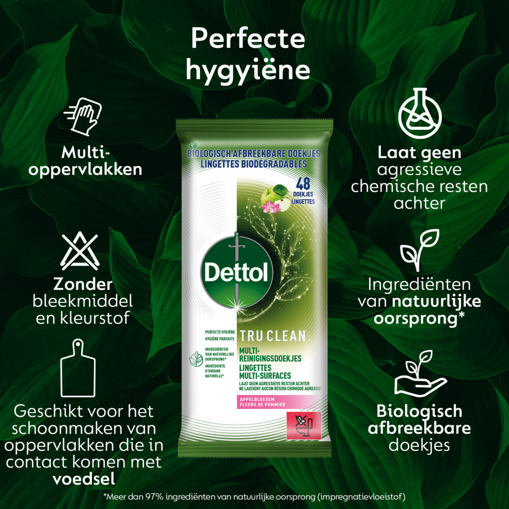 Dettol Reinigingsdoekjes Tru Clean Appleblossom48 stuks