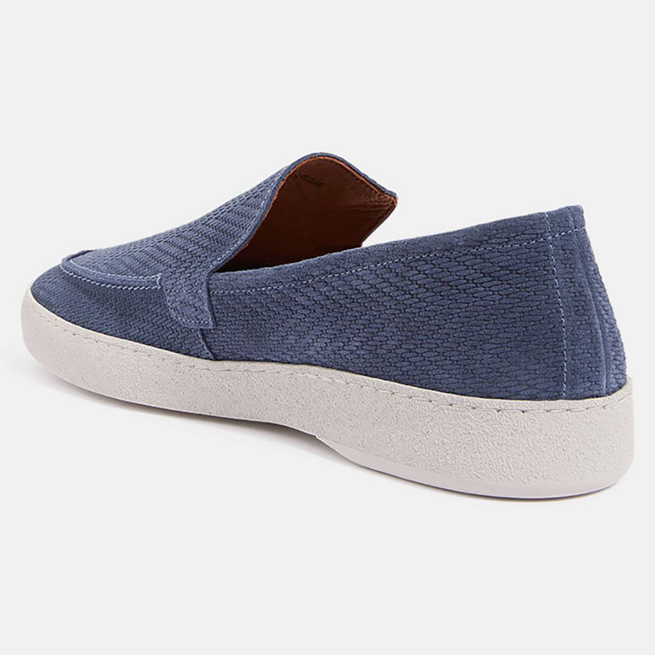 Comptoir GL Mocassins en Velours de Cuir embossés bleu jean
