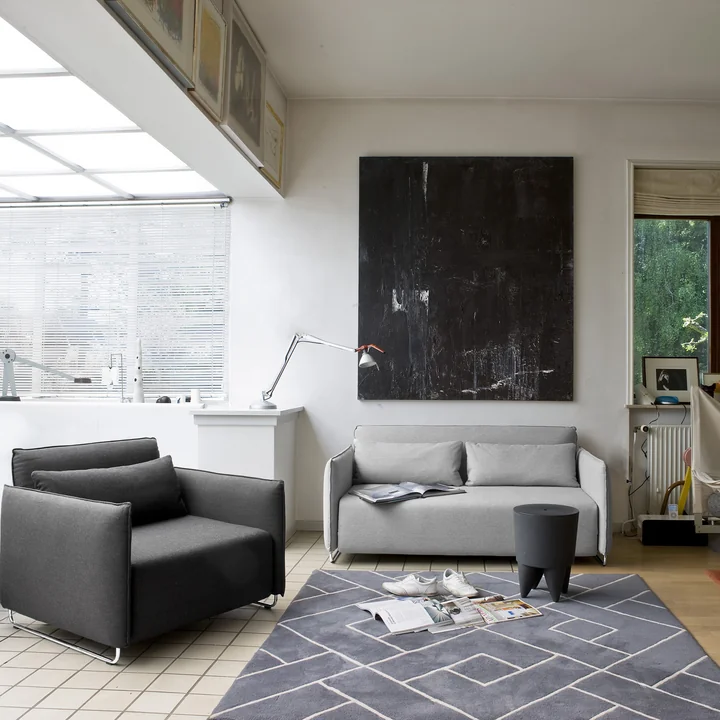 Softline - Cord Schlafsofa, Vision hellgrau (445)