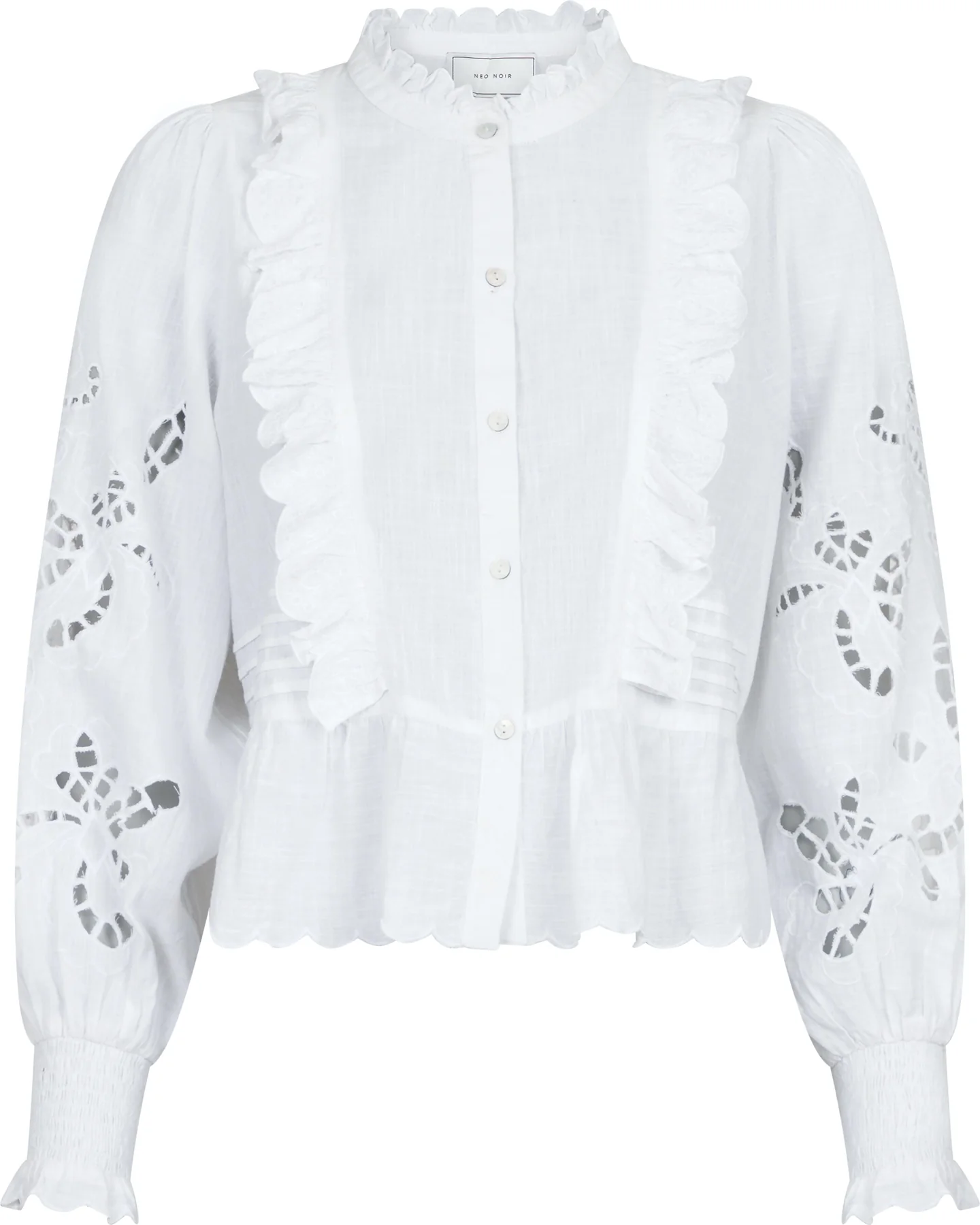 Neo Noir Petrine Embroidery Blouse white