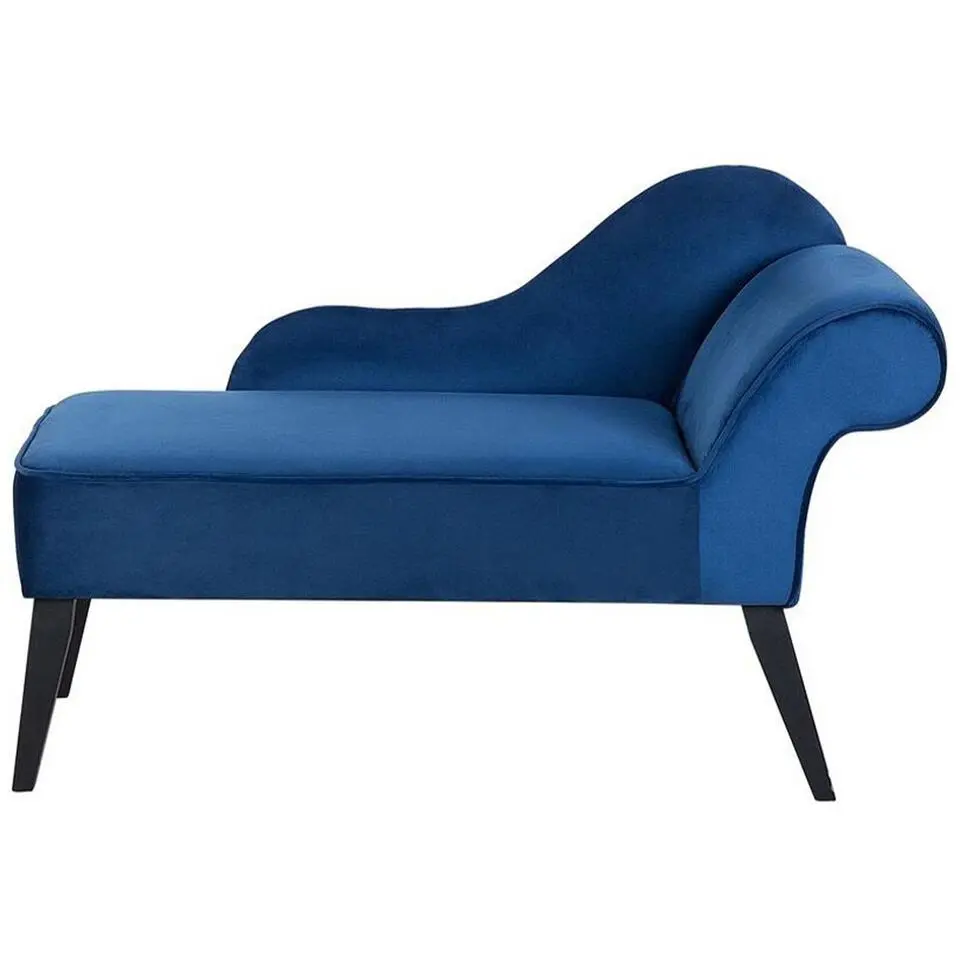 BIARRITZ - Chaise longue - Blauw - Rechterzijde - Fluweel