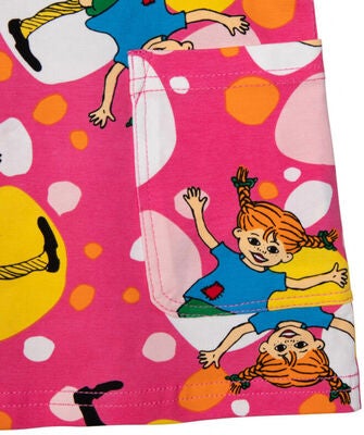 Pippi Langstrømpe Hjuling Kjole, Pink