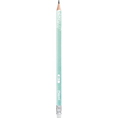 Maped Black'Peps Glitter - Crayon à papier - HB - embout gomme - disponible dans différentes couleurs
