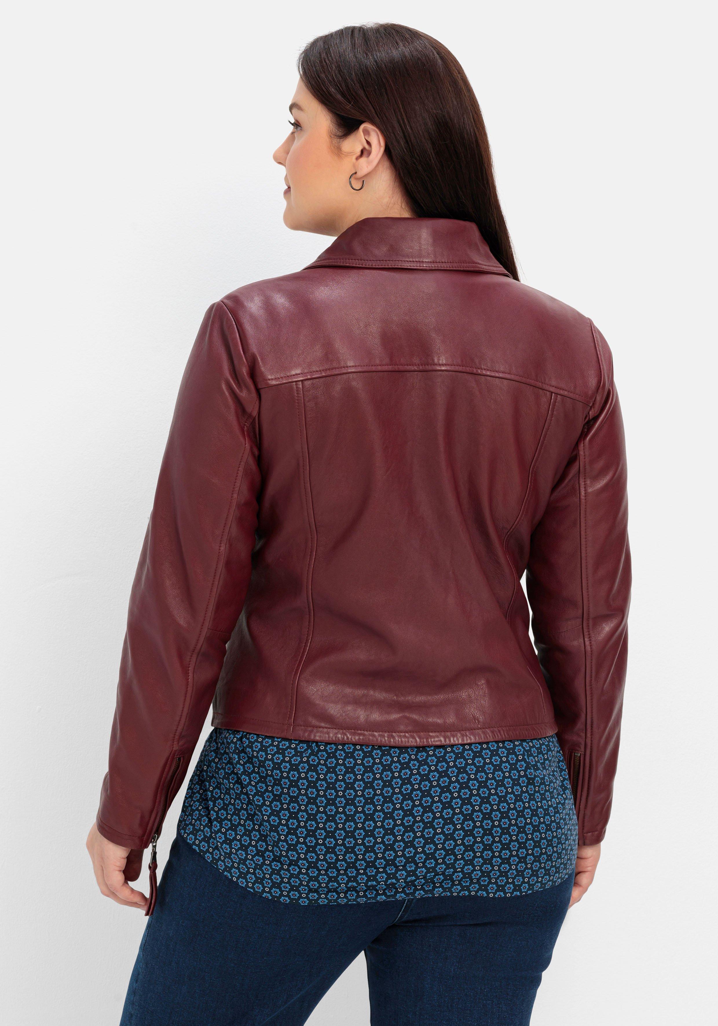 Kurze Lederjacke aus Lammnappa, im Biker-Stil
