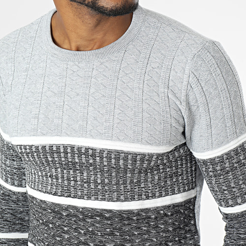 Pull Noir Chiné Gris