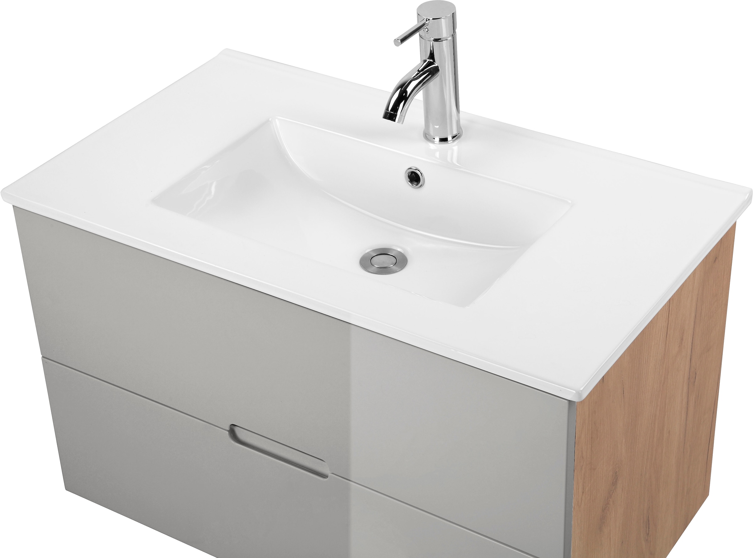 welltime Badmöbel-Set »Lund Badmöbel Set Badschrank Badezimmerset« 3 Stk. tlg.