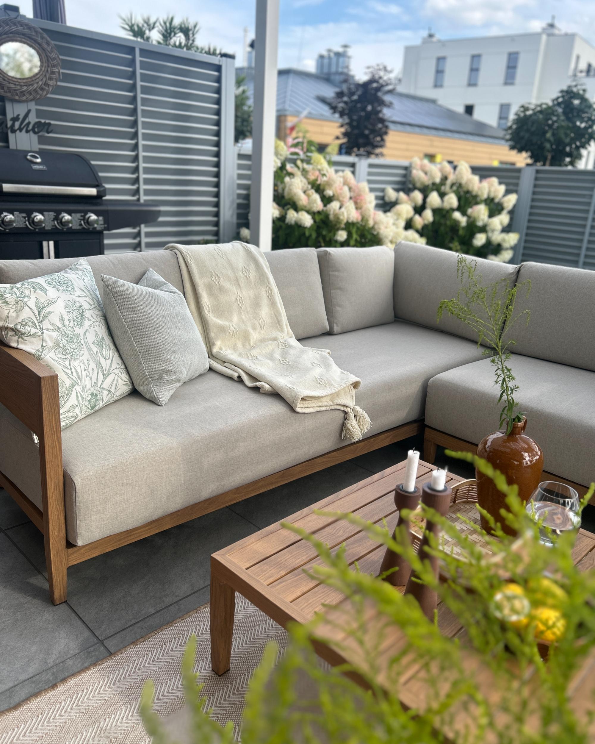 Tuin hoekloungeset met tafel 5-zits SAMPIERI linkszijdig Metaal Lichtbruin