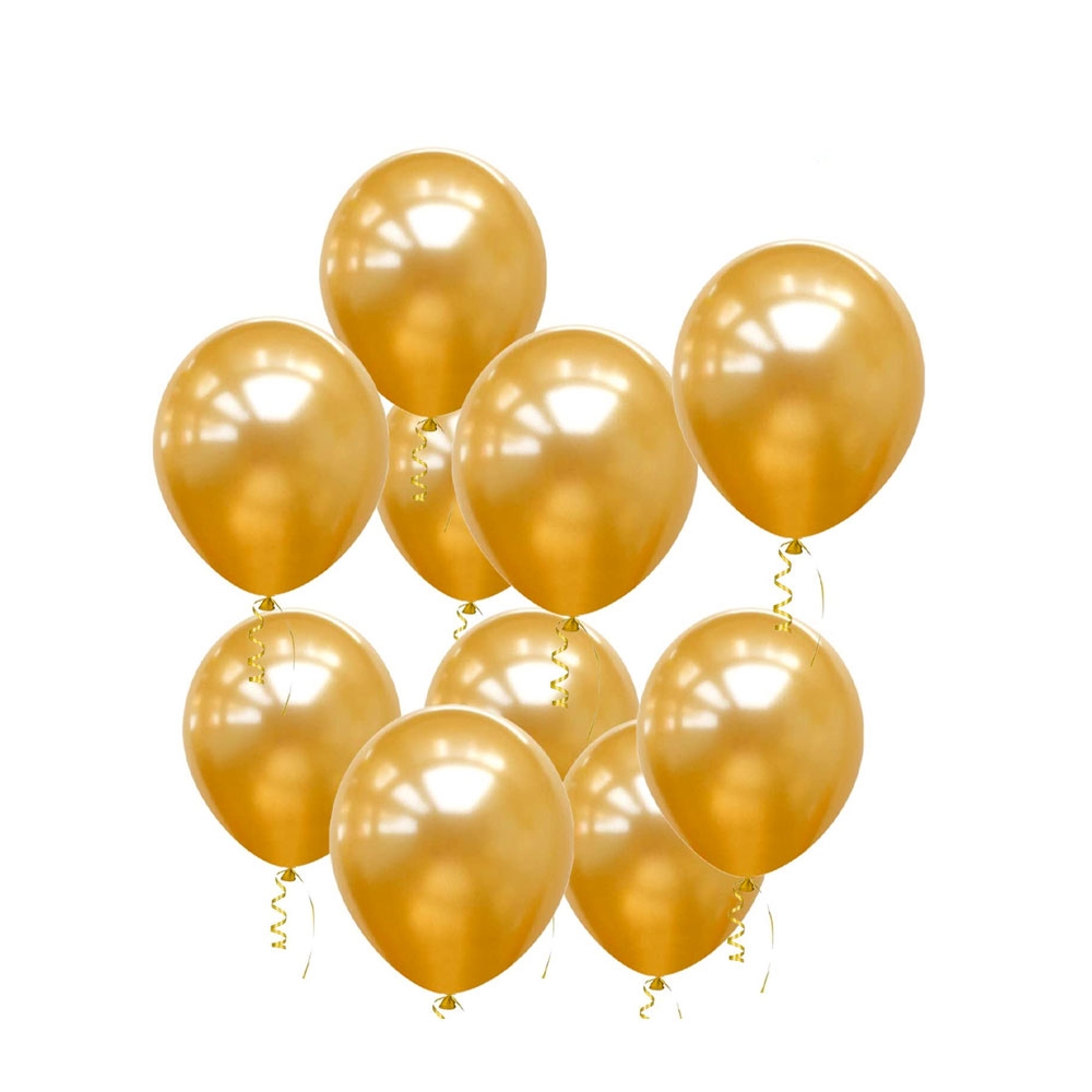 (50er Set) Ø30cm Party Deko Ballons Latex Luftballons - Gold
