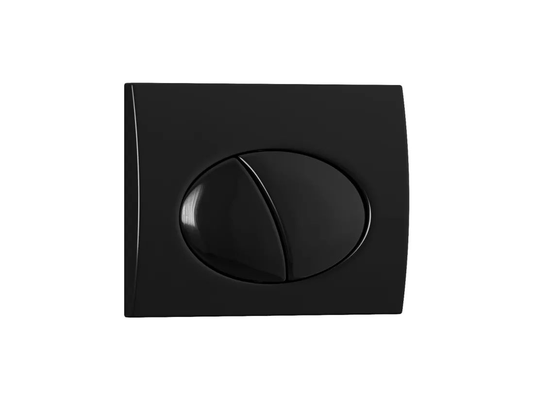 Pack WC suspendu en céramique noir brillant avec bâti-support et plaque de déclenchement ovale - CLEMONA