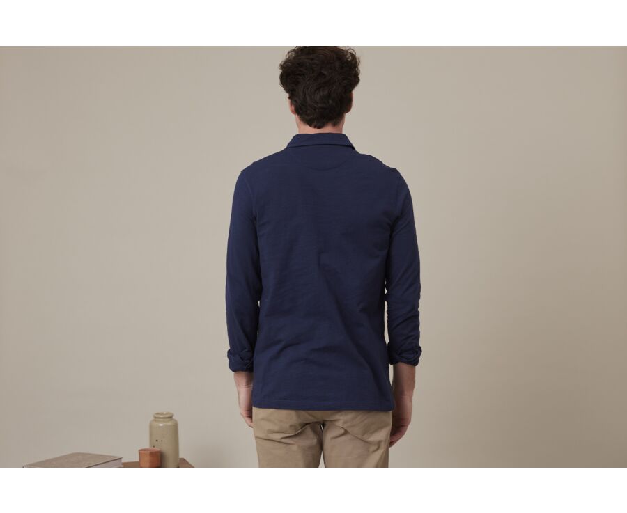Polo manches longues homme Navy - AIDEN ML