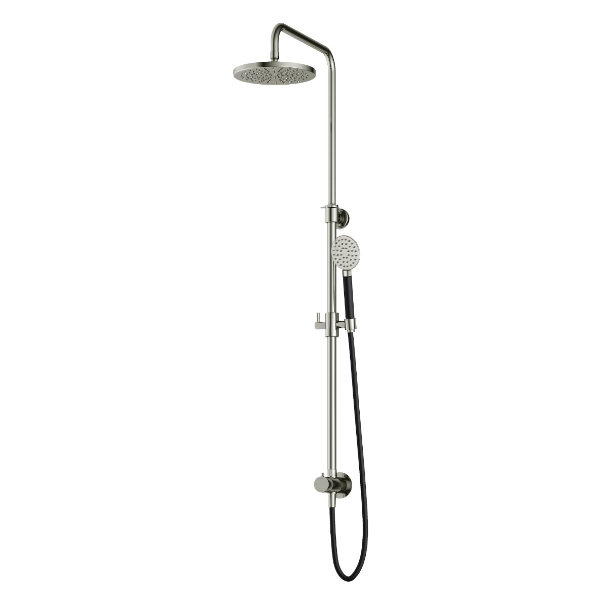 Hotbath Cobber M438 stortdouche met ronde handdouche en 30cm hoofddouche nikkel geborsteld