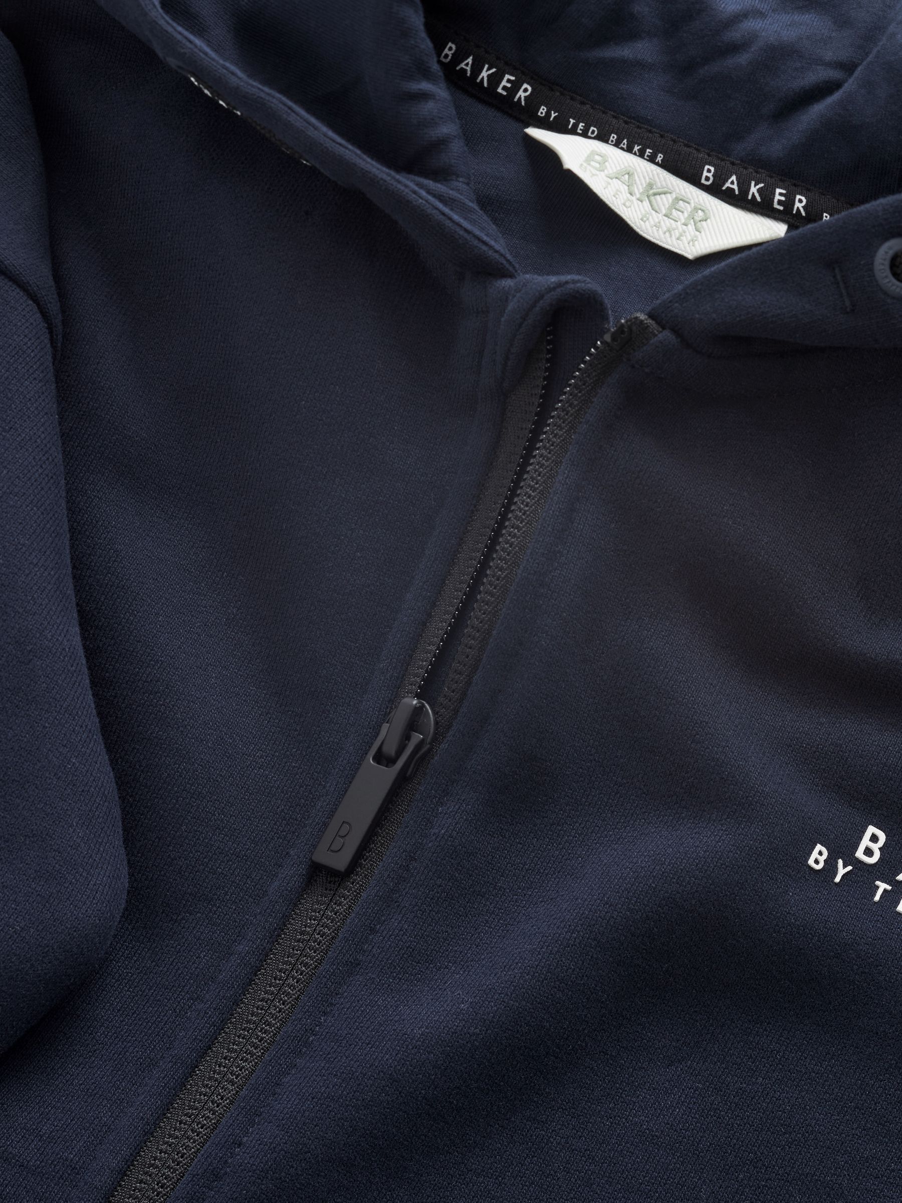Marineblauw - Baker by Ted Baker set van 100% katoenen hoodie met doorlopende ritssluiting en joggingbroek