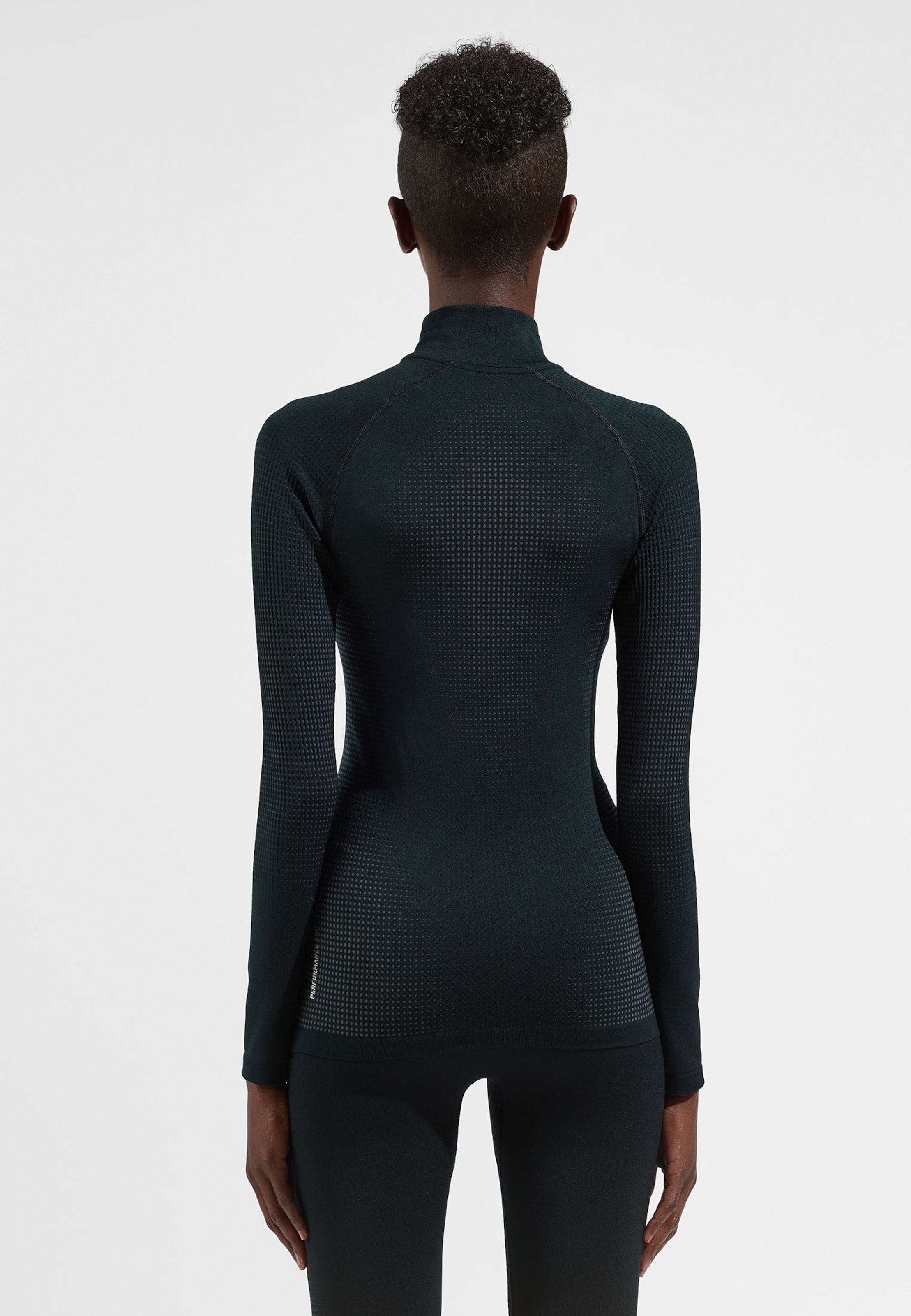 Performance Warm Base Layer Half Zip in black - odlo graphite grey