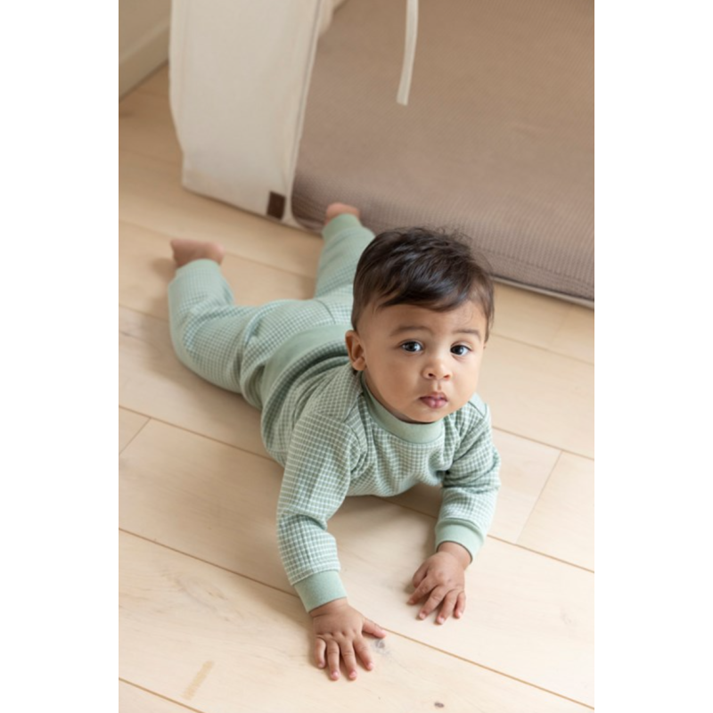 Feetje Wafel Pyjama Groen melange