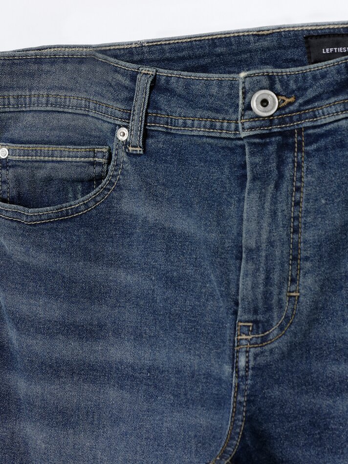Calça jeans skinny confortável premium - Azul marinho