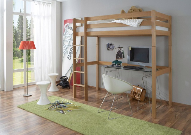 Ticaa Hochbett »Tolly« mit Rollrost, Buche