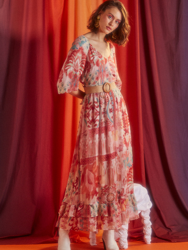 Robe longue imprimée