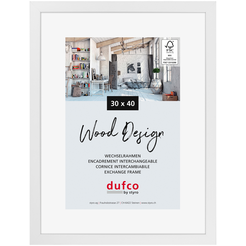 Dufco Bilderrahmen Toronto, 30 x 40 cm, weiss