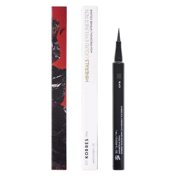 Delineador de olhos Korres Volcanic Minerals com ponta de feltro, preto, 1ml