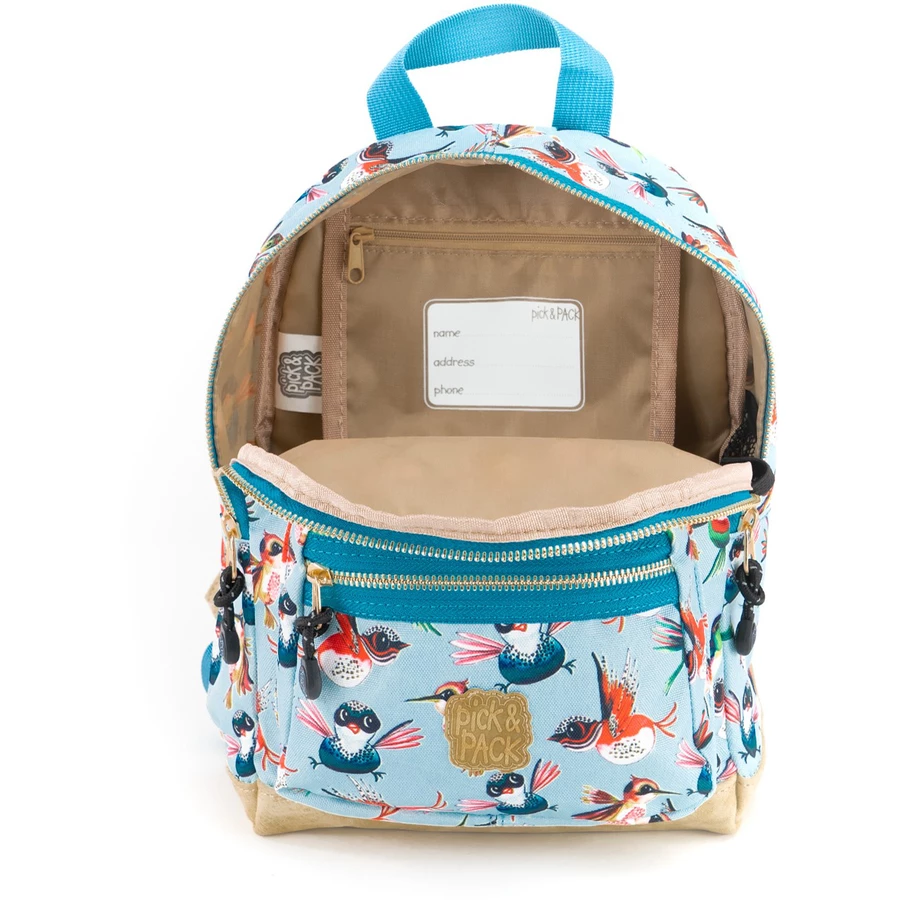 Pick & Pack Rucksack Birds S Blau