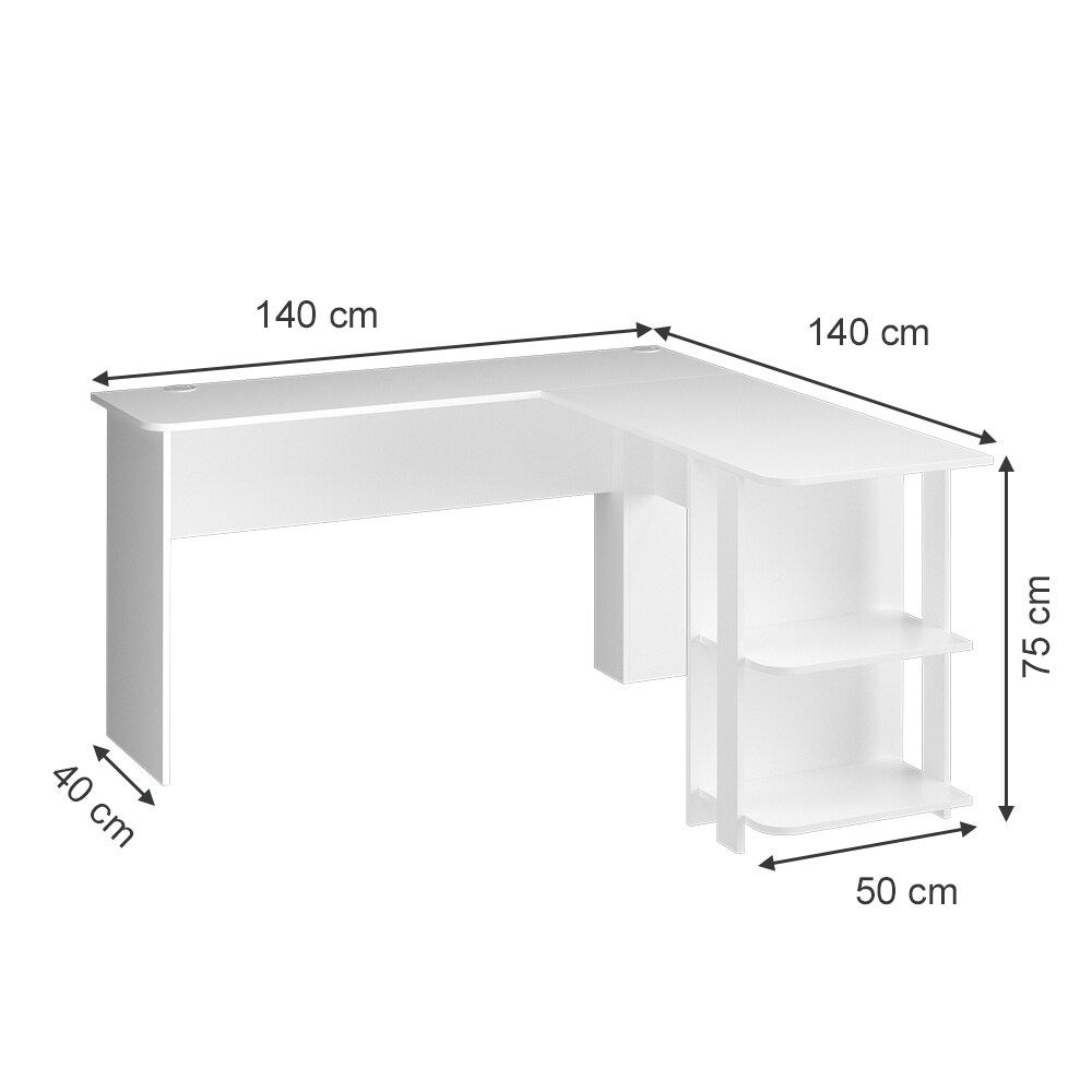 Vicco Eckschreibtisch Schreibtisch Bürotisch Nikita 140x140cm weiß Computertisch