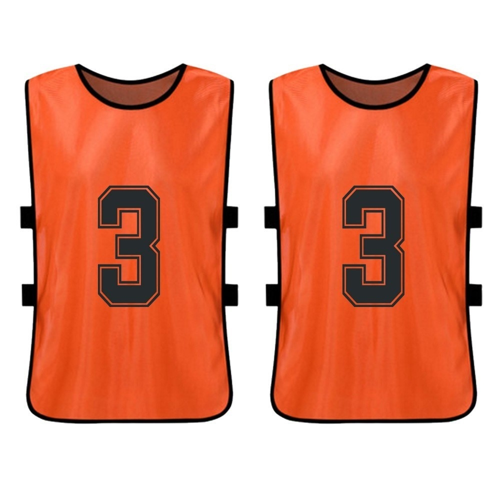(6er Set) Sport Trikot Fussball Team Trainingsleibchen für Erwachsene (Unisex) - Orange