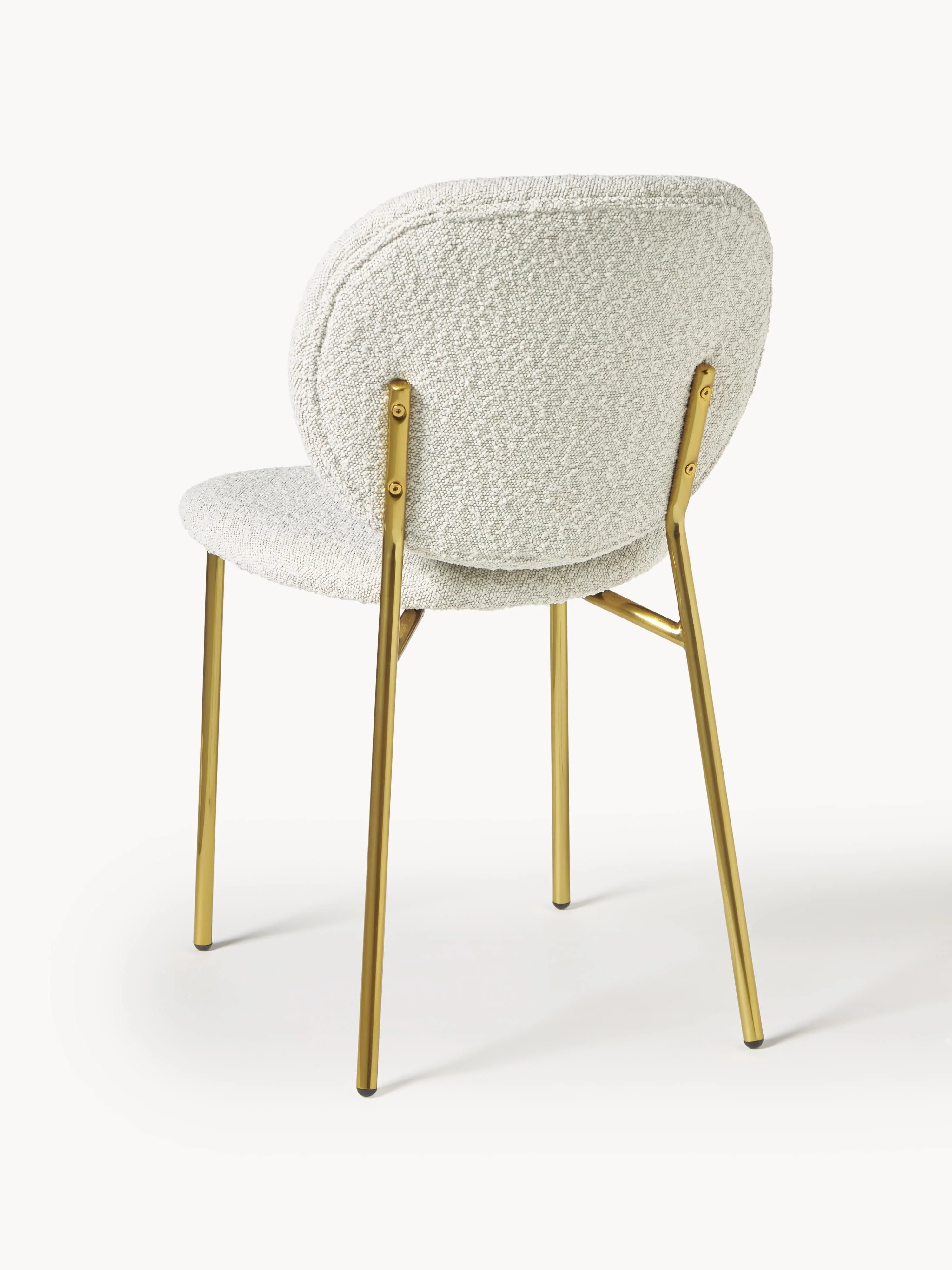 Bouclé gestoffeerde stoelen Ulrica, 2 stuks