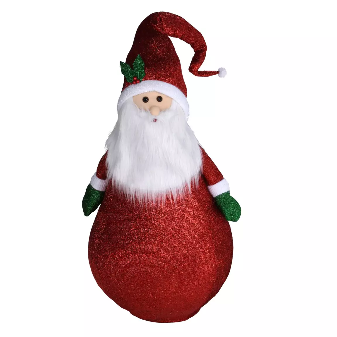 Père Noël lumineux à piles (H140 cm) pliable Rouge